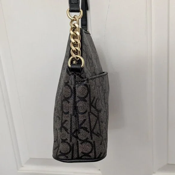 Calvin Klein Ck Must Monogram Recycled Crossbody Bag In Brown Black . Great Cond - Picture 5 of 14